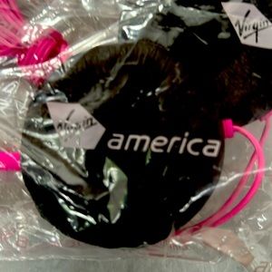 Vintage hot pink Virgin America headphones—in original bag, never opened